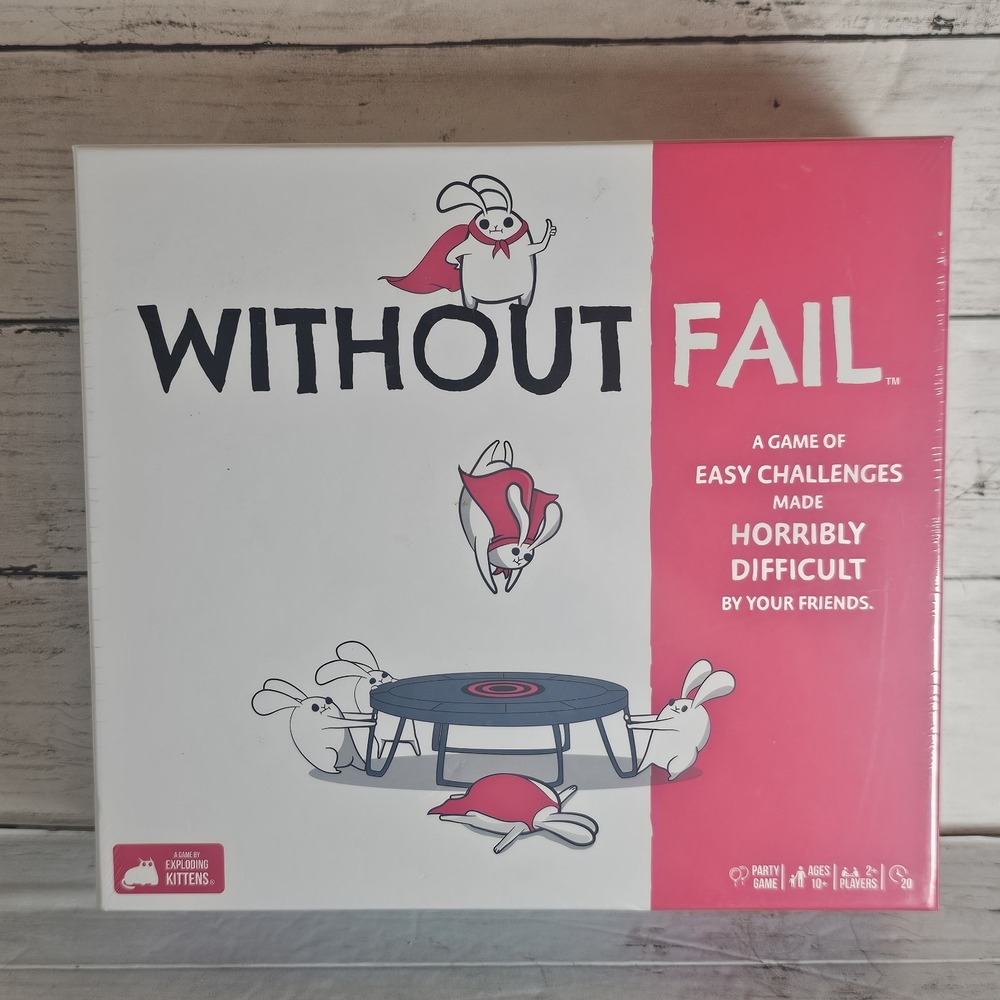 Without Fail Party Game Exploding Kittens New Factory Sealed 2022 Fun Challenge
